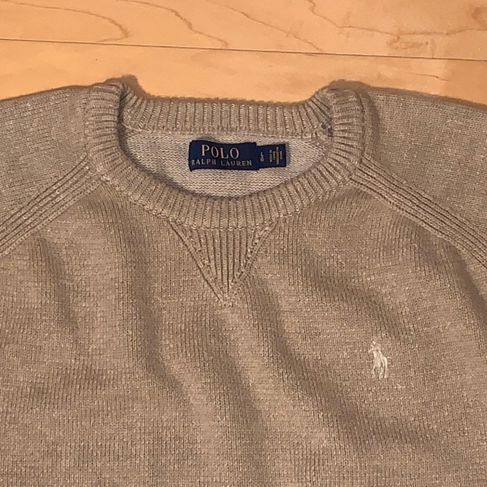 Polo Ralph Lauren Men's Sweater Cotton Tan Brown Beige Khaki Large L Excellent